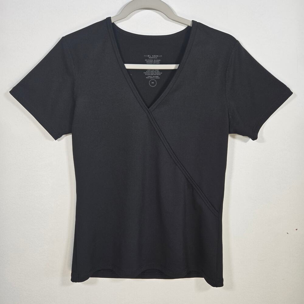 Noel Asmar Faux Wrap Women's Black Top. Size Medium